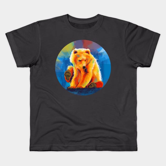 Play with a Bear Digital Painting Kids T-Shirt by Flo Art Studio